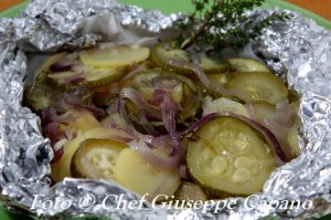 Cipolle, patate e zucchine in cartoccio profumato 518